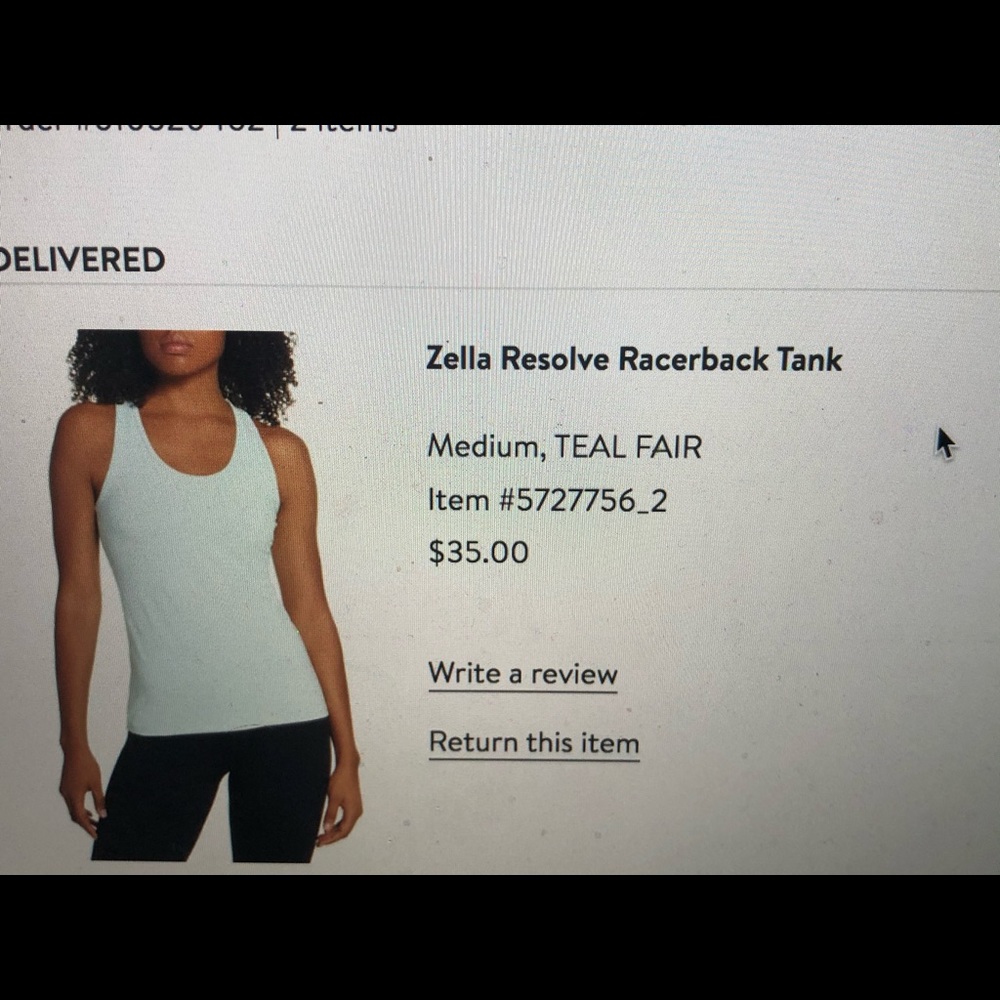 Zella racerback tank- color is covershot photo